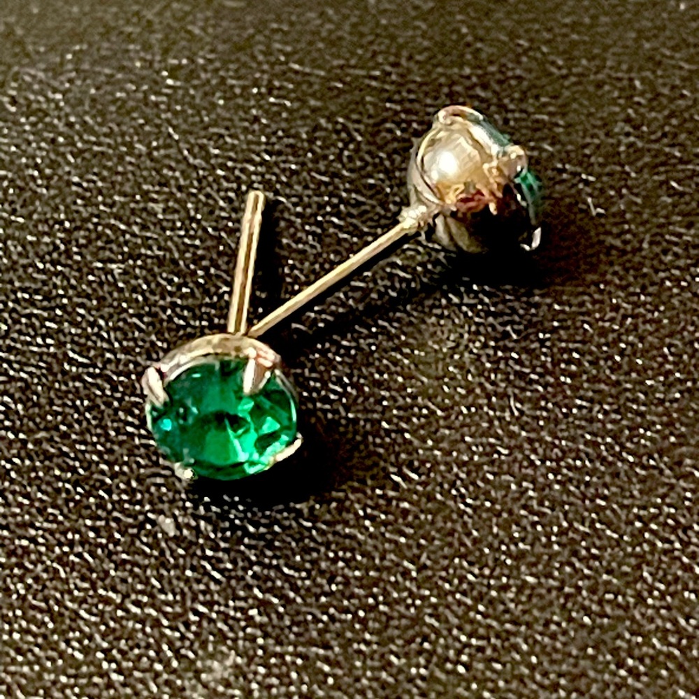 Green stone studs